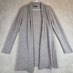 Beryll Womens 100% Cashmere Open Front Cardigan Sweater Grey S/M‎